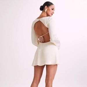 Meshki Ariana Satin Mini Dress With Cowl - Ivory